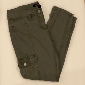 WHBM Olive Green Ankle Utility Jeans